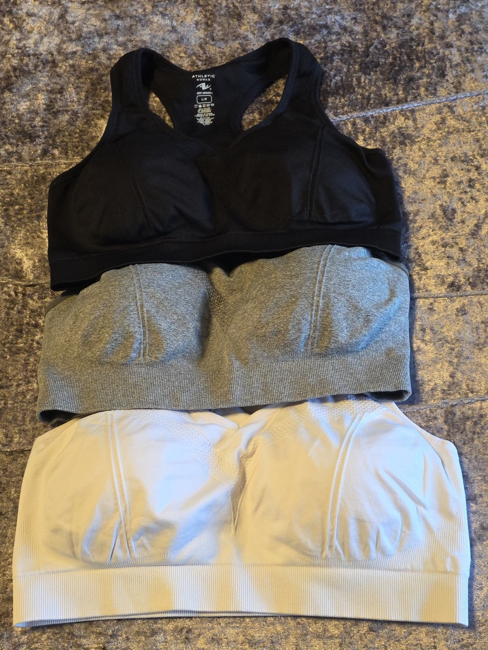 Athletic Works Dri-more Size L Racerback Sports Bras. 3/$20. Or $8 Each